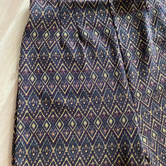 Free People Bohemian Knit Straight Leg Vintage Pattern Pull On Pants - Picture 8 of 16